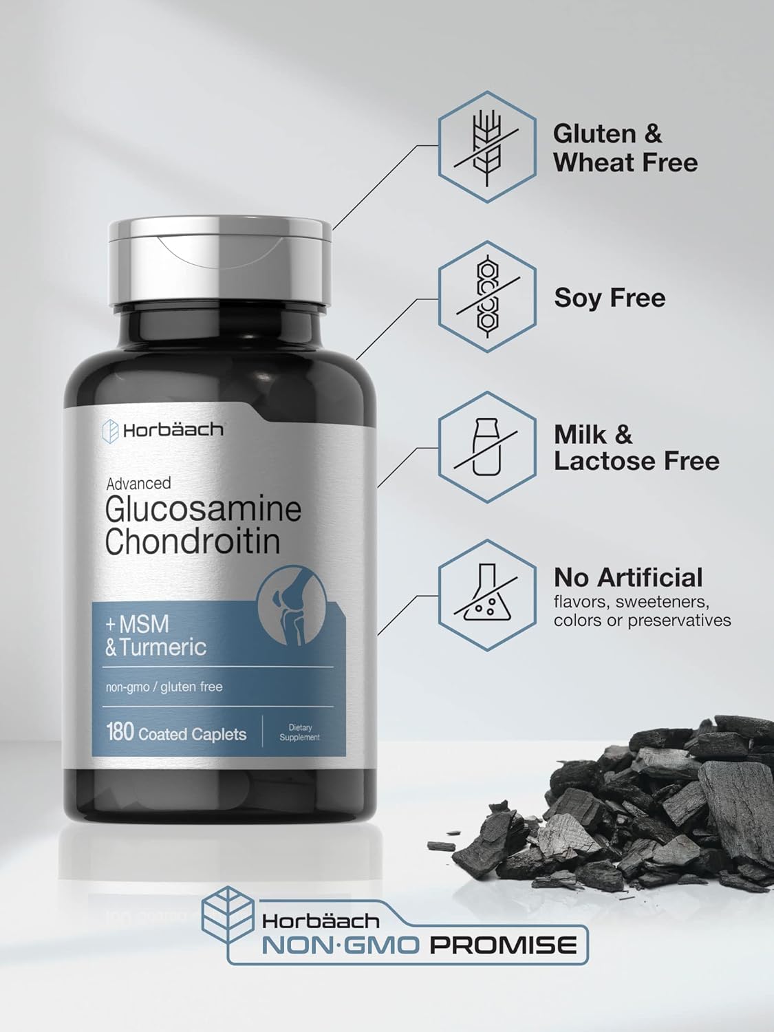 Horbäach Glucosamina Condroitina MSM con Cúrcuma - 180 Comprimidos